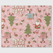 1960 Groovy Black Santa African Christmas Cadeaupapier (Vlak)