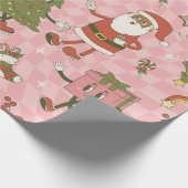 1960 Groovy Black Santa African Christmas Cadeaupapier (Hoek)