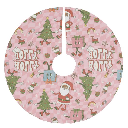 1960 Groovy Black Santa African Christmas Kerstboom Rok (Voorkant)