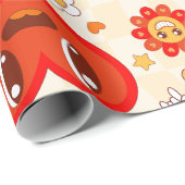 1960 Groovy pop Art valentijnen Funky Strawberry Cadeaupapier (Rol Hoek)