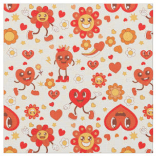 1960 Groovy pop Art valentijnen Funky Strawberry Stof
