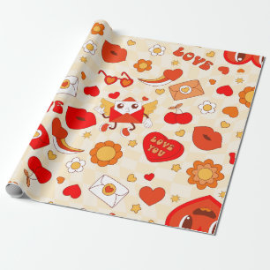1960 Groovy pop Art valentijnen Love Letter Cadeaupapier