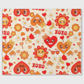 1960 Groovy pop Art valentijnen Paddenstoelen Cadeaupapier (Vlak)