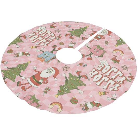 1960 Groovy Santa Funky Kerstmis Kerstboom Rok (Gekanteld)