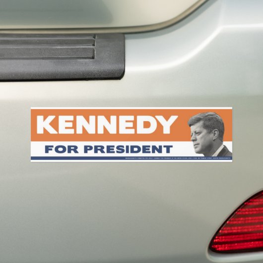 1960 John F. Kennedy for President Bumpersticker (Op auto)