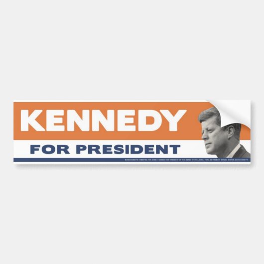 1960 John F. Kennedy for President Bumpersticker (Voorkant)