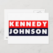 1960 Kennedy Johnson Bumpersticker Briefkaart (Voorkant / Achterkant)