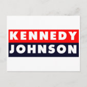 1960 Kennedy Johnson Bumpersticker Briefkaart (Voorkant)