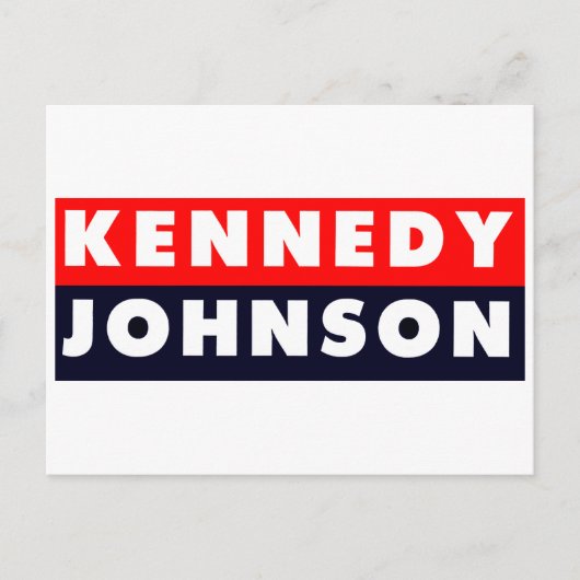 1960 Kennedy Johnson Bumpersticker Briefkaart (Voorkant)