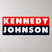 1960 Kennedy Johnson Bumpersticker Poster (Voorkant)