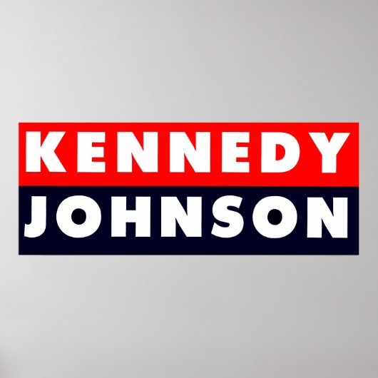 1960 Kennedy Johnson Bumpersticker Poster (Voorkant)
