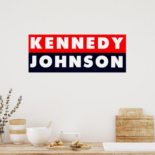 1960 Kennedy Johnson Bumpersticker Poster (Keuken)