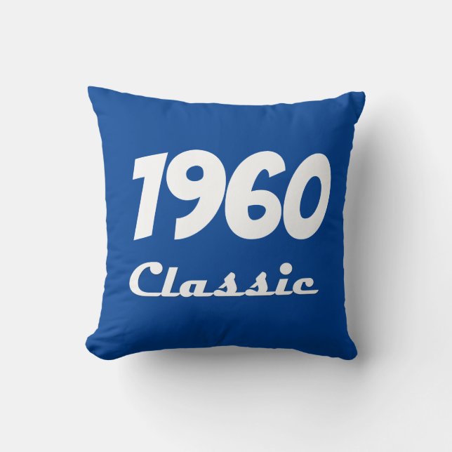 1960 Klassieke 60e Verjaardagsviering Kussen (Voorkant)