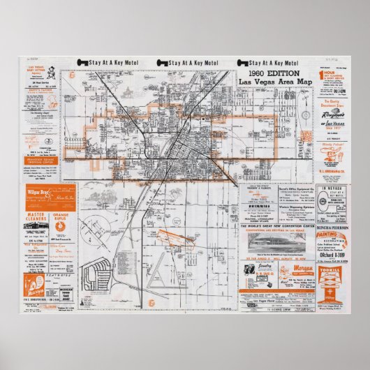 1960 Las Vegas Area Map Poster (Voorkant)