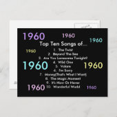 1960 liedjes briefkaart (Voorkant / Achterkant)