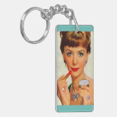 1960-lipstick dame sleutelhanger (Voorkant Links)