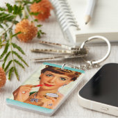 1960-lipstick dame sleutelhanger (Voorkant Rechts)