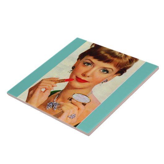1960-lipstick dame tegeltje (Zijkant)