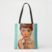 1960-lipstick dame tote bag (Voorkant)