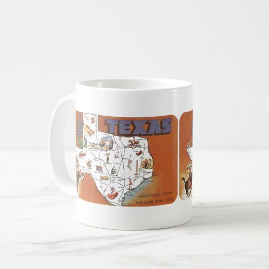 1960 Lone Star State Briefkaart TX Koffiemok (Voorkant links)