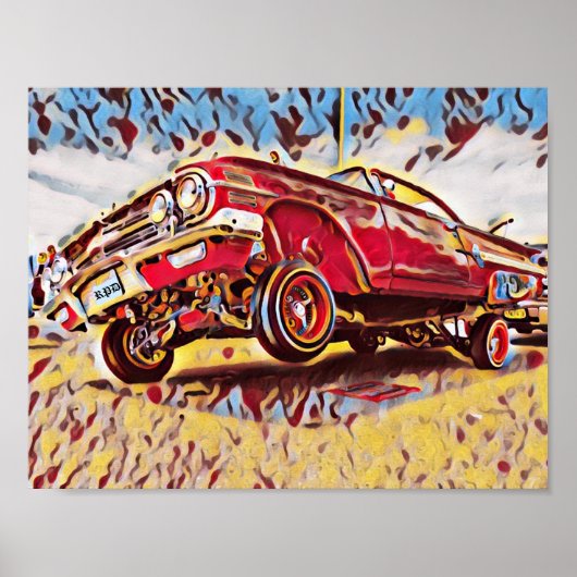 1960 Lowrider Chevrolet Impala Low Rider Chevy Art Poster (Voorkant)