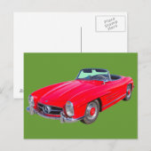 1960 Mercedes Benz 300 SL Converteerbaar Briefkaart (Voorkant / Achterkant)