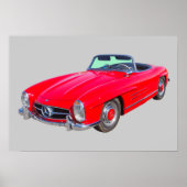 1960 Mercedes Benz 300 SL Converteerbaar Poster (Voorkant)