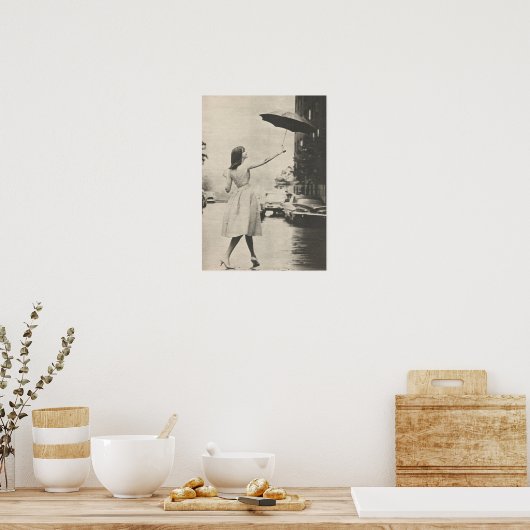 1960 Mode zwart-wit Poster (Keuken)