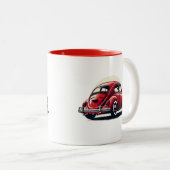 1960 Model Red Classic Car Tweekleurige Koffiemok (Voorkant rechts)