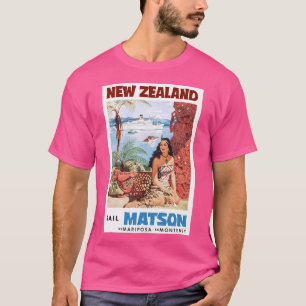 1960 Nieuw-Zeeland Cruise Line Travel Poster T-shirt