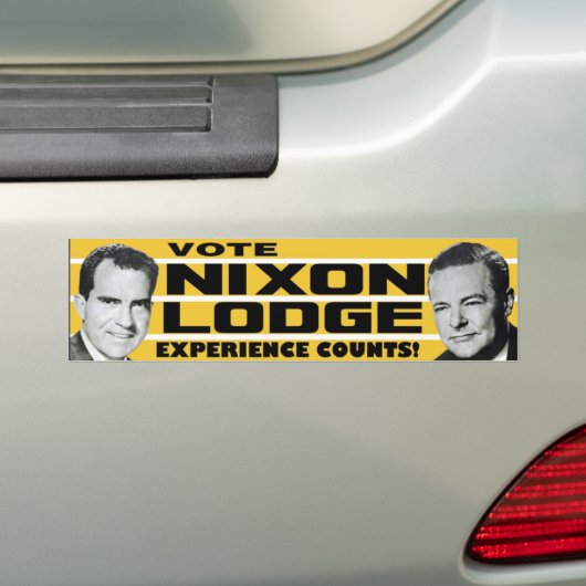 1960 Nixon Lodge Experience Counts Bumpersticker (Op auto)