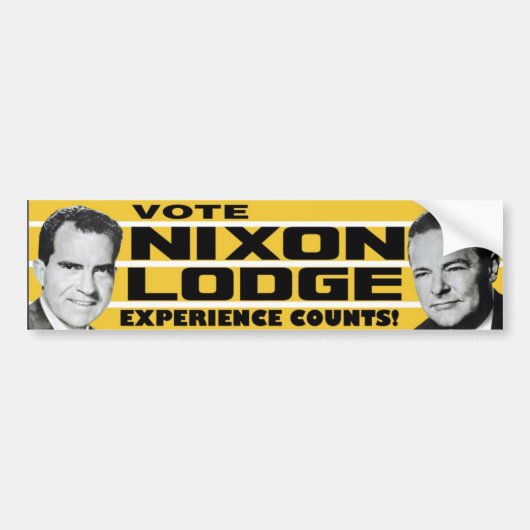 1960 Nixon Lodge Experience Counts Bumpersticker (Voorkant)