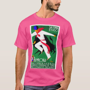 1960 Pamplona Spanje Het Poster van de Stieren T-shirt
