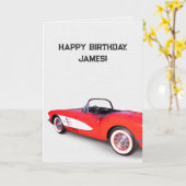 1960 Rood en wit Corvette Kaart (Gele Bloem)