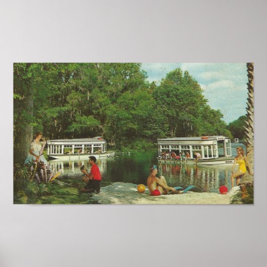 1960 Silver Springs, Florida ~ Glass Bottom Boats Poster (Voorkant)
