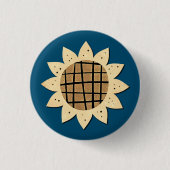 1960 SunFlower Unique Night Blue Ronde Button 3,2 Cm (Voorkant)