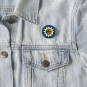 1960 SunFlower Unique Night Blue Ronde Button 3,2 Cm (In situ)