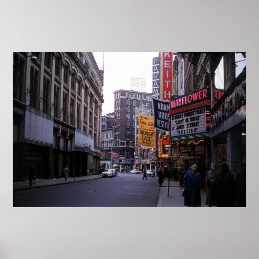 1960 Theater District van Boston Poster (Voorkant)