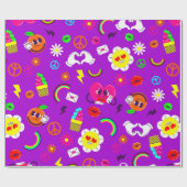 1960 valentijnen Vredesteken Groovy Rainbow Cadeaupapier (Vlak)