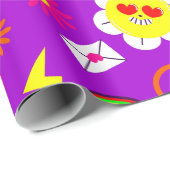 1960 valentijnen Vredesteken Groovy Rainbow Cadeaupapier (Rol Hoek)