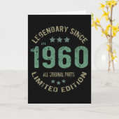 1960 Vintage Birthday Kaart (Gele Bloem)