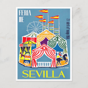 1960 vintage Feria de Sevilla Briefkaart