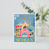 1960 vintage Feria de Sevilla Briefkaart (Staand voorkant)
