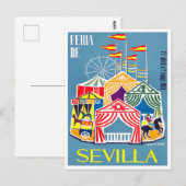 1960 vintage Feria de Sevilla Briefkaart (Voorkant / Achterkant)