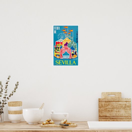 1960 vintage Feria de Sevilla Poster (Keuken)