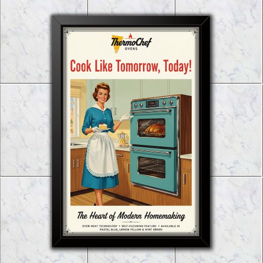1960 Vintage ThermoChef Oven Reclame Poster