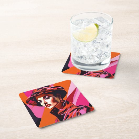 1960 Vrouwen Abstracte kunst kleding Onderzetter S (Insitu)