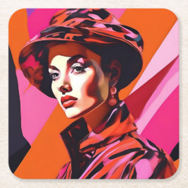 1960 Vrouwen Abstracte kunst kleding Onderzetter S