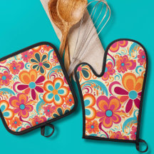 1960s 1970s Groovy Colorful Flower Power