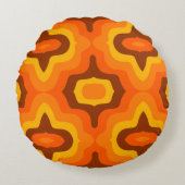 1960s 1970s Style Pattern Round Cushion Rond Kussen (Voorkant)